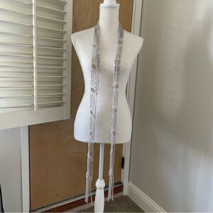 Metallic shiny detail wrap scarf